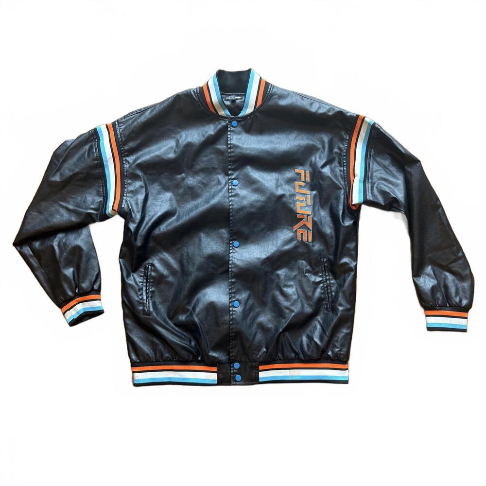 Fashion Nova Faux Leather Varsity Jacket